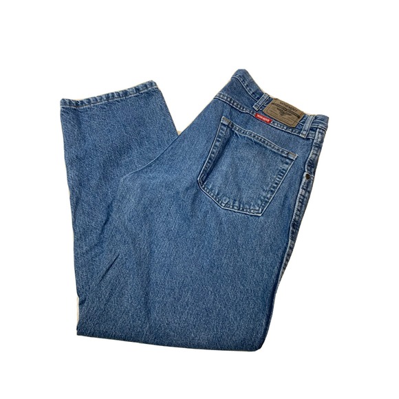 Wrangler Mens Jeans Tag 36x29 Approx 36x28 Blue Demin Regular Fit Straight - Picture 1 of 7